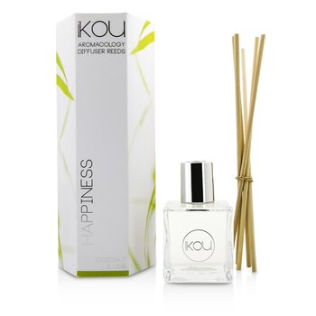 iKOU アロマコロジーディフューザーリード-幸福（ココナッツ＆ライム-9ヶ月供給） (Aromacology Diffuser Reeds - Happiness (Coconut & Lime - 9 months supply))