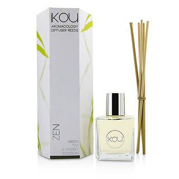 iKOU アロマコロジーディフューザーリード-禅（グリーンティー＆チェリーブロッサム-9ヶ月供給） (Aromacology Diffuser Reeds - Zen (Green Tea & Cherry Blossom - 9 months supply))