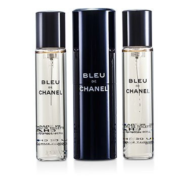 ブルードシャネルオードトワレトラベルスプレー＆2つのリフィル (Bleu De Chanel Eau De Toilette Travel Spray & Two Refills)