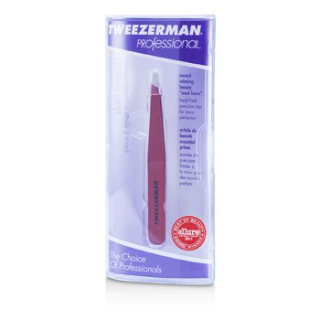 Tweezerman プロフェッショナルスラントピンセット-シグネチャーレッド (Professional Slant Tweezer - Signature Red)