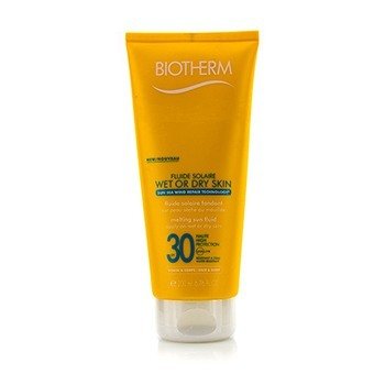 Biotherm フルイドソレアウェットまたはドライスキンメルティングサンフルイドSPF30顔と体用-耐水性 (Fluide Solaire Wet Or Dry Skin Melting Sun Fluid SPF 30 For Face & Body - Water Resistant)