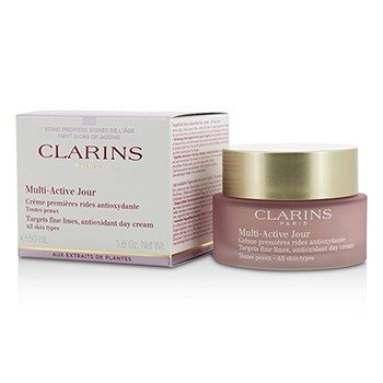 Clarins マルチアクティブデイターゲットファインラインアンチオキシダントデイクリーム-すべての肌タイプに (Multi-Active Day Targets Fine Lines Antioxidant Day Cream - For All Skin Types)