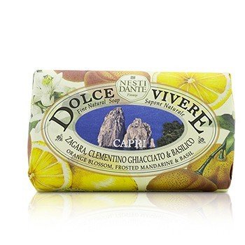 Nesti Dante ドルチェビベールファインナチュラルソープ-カプリ-オレンジブロッサム、フロストマンダリン＆バジル (Dolce Vivere Fine Natural Soap - Capri - Orange Blossom, Frosted Mandarine & Basil)