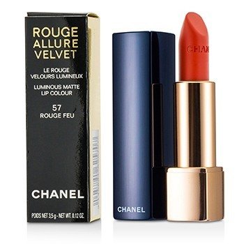 Chanel ルージュアリュールベルベット-＃57ルージュフー (Rouge Allure Velvet - # 57 Rouge Feu)