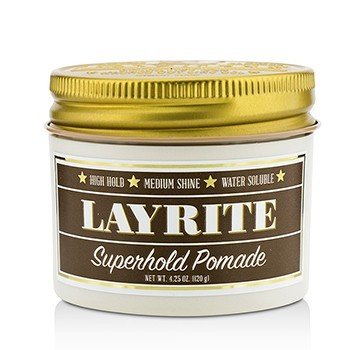 Layrite スーパーホールドポマード（ハイホールド、ミディアムシャイン、水溶性） (Superhold Pomade (High Hold, Medium Shine, Water Soluble))