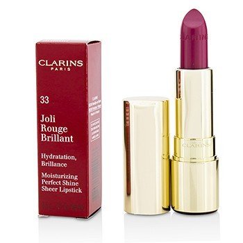 Clarins ジョリルージュブリリアント（保湿パーフェクトシャインシアーリップスティック）-＃33ソフトプラム (Joli Rouge Brillant (Moisturizing Perfect Shine Sheer Lipstick) - # 33 Soft Plum)