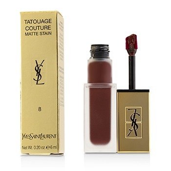 Yves Saint Laurent タトウアージュクチュールマットステイン-＃8ブラックレッドコード (Tatouage Couture Matte Stain - # 8 Black Red Code)