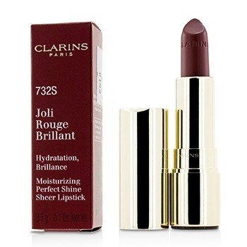 Clarins ジョリルージュブリリアント（保湿パーフェクトシャインシアーリップスティック）-＃732Sグレナデン (Joli Rouge Brillant (Moisturizing Perfect Shine Sheer Lipstick) - # 732S Grenadine)