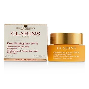 Clarins エクストラファーミングジャーリンクルコントロール、ファーミングデイクリームSPF15-すべての肌タイプ (Extra-Firming Jour Wrinkle Control, Firming Day Cream SPF 15 - All Skin Types)