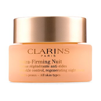 Clarins エクストラファーミングニュートリンクルコントロール、ナイトクリームの再生-すべての肌タイプ (Extra-Firming Nuit Wrinkle Control, Regenerating Night Cream - All Skin Types)