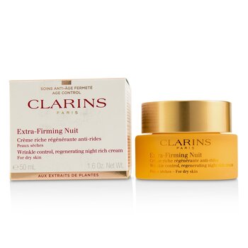 Clarins エクストラファーミングニュートリンクルコントロール、ナイトリッチクリームの再生-乾燥肌用 (Extra-Firming Nuit Wrinkle Control, Regenerating Night Rich Cream - For Dry Skin)