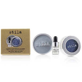 Magnificent Metals Foil Finish Eye Shadow With Mini Stay All Day Liquid Eye Primer - Metallic Cobalt