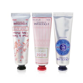 LOccitane Lovelier Hands Set: 2xRose Hand Cream 30ml+2x Shea Butter Hand Cream 3ml+2x Cherry Blossom Hand Cream 30ml