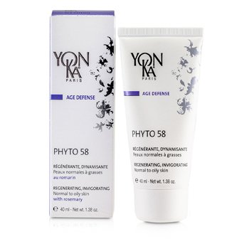 Yonka ローズマリー入りエイジディフェンスフィト58クリーム-活力を与え、活力を与えます（通常から脂性肌） (Age Defense Phyto 58 Creme With Rosemary - Revitalizing, Invigorating (Normal To Oily Skin))