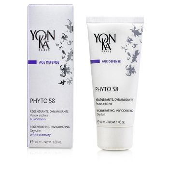 Yonka ローズマリー入りエイジディフェンスフィト58クリーム-活力を与え、活力を与える（乾燥肌） (Age Defense Phyto 58 Creme With Rosemary - Revitalizing, Invigorating (Dry Skin))