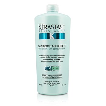 Kerastase レジスタンスベインフォースアーキテクト強化シャンプー（もろい、傷んだ髪、スプリットエンド用） (Resistance Bain Force Architecte Strengthening Shampoo (For Brittle, Damaged Hair, Split Ends))