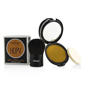 Menaji HDPVアンチシャインサンレスタンキット：HDPVアンチシャインパウダー-T（タン）10g +デラックス歌舞伎ブラシ1個 (HDPV Anti-Shine Sunless Tan Kit: HDPV Anti-Shine Powder - T (Tan) 10g + Deluxe Kabuki Brush 1pc)