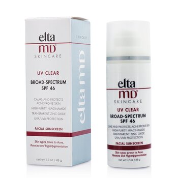 EltaMD UVクリアフェイシャルサンスクリーンSPF46-にきび、酒皶、色素沈着を起こしやすい肌タイプ向け (UV Clear Facial Sunscreen SPF 46 - For Skin Types Prone To Acne, Rosacea & Hyperpigmentation)