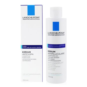 La Roche Posay ケリウムフケ防止マイクロエクスフォリエイティングLHAジェルシャンプー（オイリースカルプ用） (Kerium Anti-Dandruff Micro-Exfoliating LHA Gel Shampoo (For Oily Scalp))