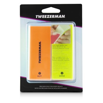 Tweezerman Neon Hot 4 In 1 File, Buff, Smooth & Shine Block