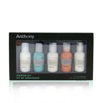 Anthony Starter Kit 5-Pieces Kit (For All Skin Types): Cleanser 30ml + Scrub 30ml + Moisturizer 30ml + Hair & Body Wash 30ml +  Shave Cream 30ml