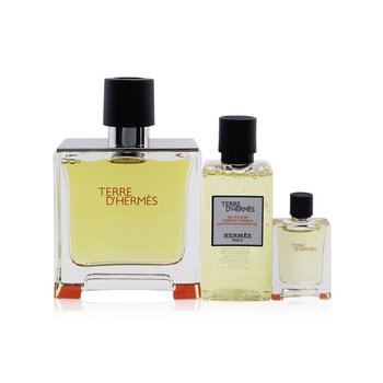 Hermes Terre DHermes Coffret: Pure Parfum Spray 75ml + Hair & Body Shower Gel 40ml + Pure Parfum Spray 5ml
