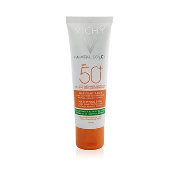 Vichy Capital Soleil Mattifying 3-In-1 Daily Shine Control Care SPF 50 - Protects, Absorbs, Controls