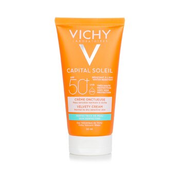 Vichy キャピタル ソレイユ スキン パーフェクティング ベルベット クリーム SPF 50 - ウォーター レジスタント (ノーマルからドライ センシティブ スキン) (Capital Soleil Skin Perfecting Velvety Cream SPF 50 - Water Resistant (Normal to Dry Sensitive Skin))