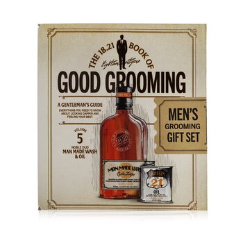 18.21 Man Made Book of Good Grooming Gift Set Volume 5: Noble Oud (Wash 532ml + Oil 60ml )