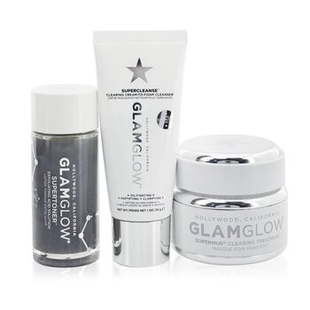 Glamglow Clear Skin Countdown Set: SuperCleanse 30g + Supermud 50ml + Supertoner 30ml