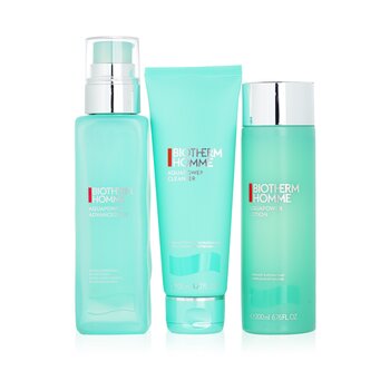 Biotherm Homme Aquapower Power Of 3 Set : Cleanser + Toning Lotion 200ml + Advanced Gel 100ml
