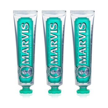 Marvis Trio Set: 3x Classic Strong Mint Toothpaste With Xylitol