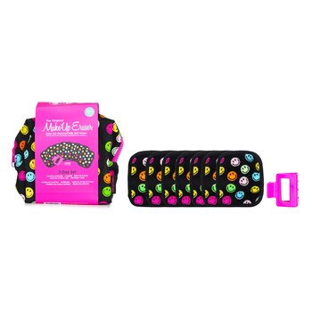 MakeUp Eraser Smiley 7 Day Set (7x Mini MakeUp Eraser Cloth, 1x Hair Claw Clip + 1x Bag)