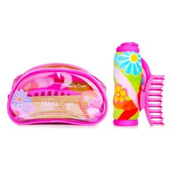 MakeUp Eraser Flowerbomb Set (1x MakeUp Eraser Cloth + 1x Hair Claw Clip + 1x Bag)
