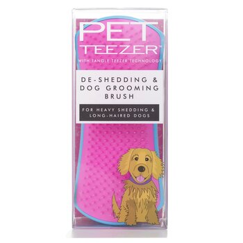 Tangle Teezer Pet Teezer De-Shedding & Dog Grooming Brush (For Heavy Shedding & Long Haired Dogs) - # Blue / Pink