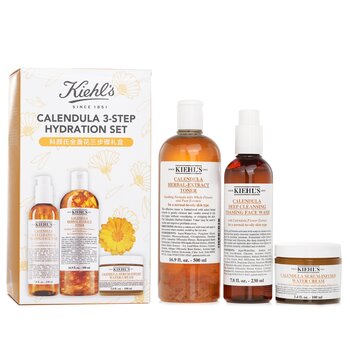 Kiehls Calendula 3 Step Hydration Set: Face Wash 230ml + Toner 500ml + Water Cream 100ml