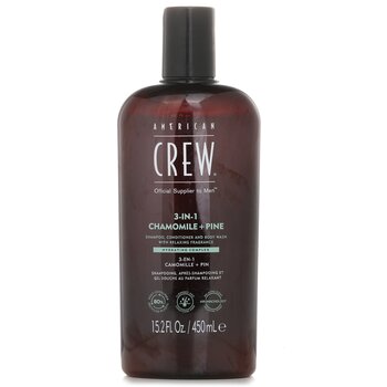 American Crew 3-in-1 Chamomile + Pine Shampoo, Conditioner And Body Wash