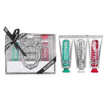 Marvis 3 Flavours Box: 1xClassic Strong Mint Toothpaste+1xWhitening Mint Toothpaste+1xCinnamon Mint Toothpaste