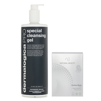 Dermalogica ダーマロジカ - スペシャル クレンジング ゲル プロ (Salon Size) 946ml X ナチュラル ビューティ - r-PGA ディープ ハイドレーション 保湿 クッション マスク 6x 20ml (Dermalogica Special Cleansing Gel PRO (Salon Size) 946ml X Natural Beauty r-PGA Deep Hydration Moisturizing Cushion Mask (Exp Date: 01/2026) 6x 20ml)