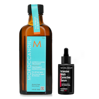 Moroccanoil モロッカンオイル - モロッカン オイル トリートメント -全ての髪質用 100ml X ナチュラル ビューティ - Intensive Multi-Corrective Serum - Mandelic Acid 18% (Exp Date: 03/2026) 35ml (Moroccanoil Moroccanoil Treatment - Original (For All Hair Types) 100ml X Natural Beauty Intensive Multi-Corrective Serum - Mandelic Acid 18% (Exp Date: 12/2025) 35ml)