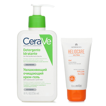 Heliocare by Cantabria Labs ヘリオケア バイ カンタブリアラボ - ヘリオケア ウルトラ 90 ゲル SPF50 50ml X セラヴィ - 保湿洗顔料 普通から乾燥肌用 (ポンプ付き) 236ml (Heliocare by Cantabria Labs Heliocare Ultra 90 Gel SPF50 50ml X CeraVe Hydrating Cleanser For Normal to Dry Skin (With Pump) 236ml)