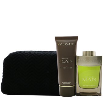 Man Wood Essence Coffret: Eau De Parfum Spray 100ml/3.4oz + After Shave Balm 100ml/3.4oz + Pouch (X'mas Edition)